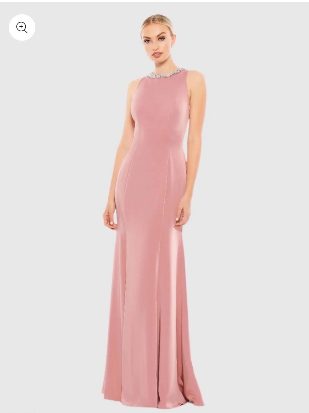 IEENA FOR MAC DUGGAL
Pink Embellished Neck Trumpet Gown